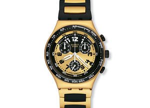 Watch Swatch Man Irony Chrono in Steel yellow gold plated YCG4000AG - YCG4000AG